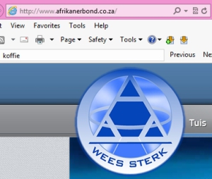 Die Afrikanerbond, (destydse Broederbond) webwerf toon hul embleem.